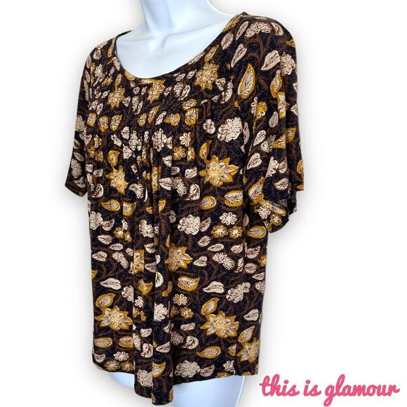 LUCKY BRAND Scoop Neck Top, Floral, Size Small - PERFECT for Fall! - Picture 1 of 9
